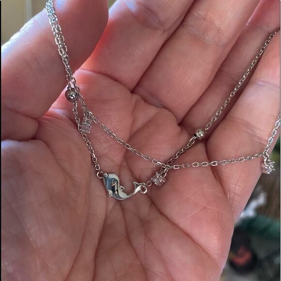 Dolphin CZ Anklet Bracelet - Picture 4 of 9
